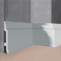 Напольный плинтус Stenopol 150х17х2000 мм под покраску C7104