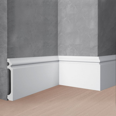 Напольный плинтус Stenopol 138х18х2000 мм под покраску C7118