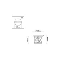 Уличный потолочный светильник ODEON LIGHT, стекло E27 60W SATION 4045/1C