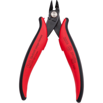 Бокорезы для электроники NWS 128 мм, загнутые, без фаски до 1,6мм, с зажимом для проволоки 2203-128