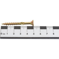 Саморез INFIX 5х50, 500 шт., для дерева, с фрезой, потайной, желтый цинк, TX25 66096