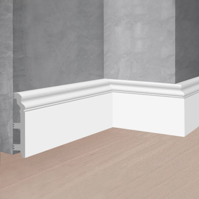 Напольный плинтус Stenopol 120х23х2000 мм под покраску C7233