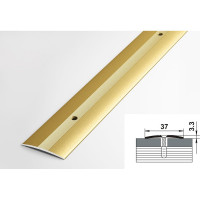 Порог прямой алюминиевый (37 мм, 1,8 м, анодированный, Золото) ЛУКА 00000002312