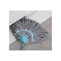 Швабра с отжимом Доляна черная насадка из микрофибры, окрашенный телескопический черенок, 120 см, микс 4010896