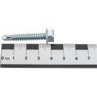 Саморез ZAMETAL 6,3x38 со сверлом и шестигранн. головкой, DIN 7504K, оц., уп. 200 шт. ZA081641