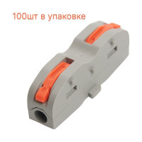 Монтажная клемма STEKKER для фазных проводников, 2 контактные группы, LD222-421 39498