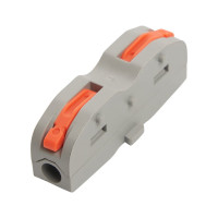 Монтажная клемма STEKKER для фазных проводников, 2 контактные группы, LD222-421 39498