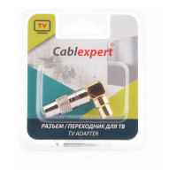 Разъем Cablexpert TV папа, позолоченный, латунь OD8.5, 90 градусов, блистер TVPL-07