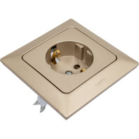 Розетка NE-AD с заземлением, керамика, 16А, 250В, Aras, Бронза, 93-123-08-P