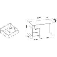 Компьютерный стол СОКОЛ венге/беленый дуб КСТ-114 КСТ114В5б5