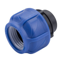 Компрессионная соединительная муфта VALFEX ПНД, с внутренней резьбой, 50x1 1/4" 121001250114