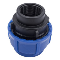 Компрессионная соединительная муфта VALFEX ПНД, с внутренней резьбой, 50x1 1/4" 121001250114