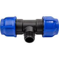 Компрессионный переходной тройник VALFEX ПНД, с наружной резьбой, 40-1"-40 1210024010040