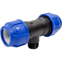 Компрессионный переходной тройник VALFEX ПНД, с наружной резьбой, 40-1"-40 1210024010040