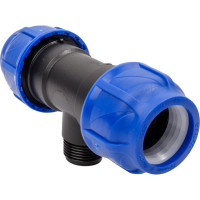 Компрессионный переходной тройник VALFEX ПНД, с наружной резьбой, 40-1"-40 1210024010040