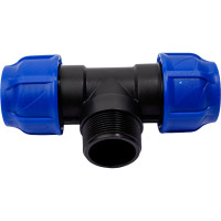 Компрессионный переходной тройник VALFEX ПНД, с наружной резьбой, 40-1 1/2"-40 1210024011240