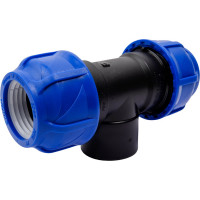 Компрессионный переходной тройник VALFEX ПНД, с внутренней резьбой, 50-1 1/2"-50 1210015011250