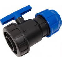 Шаровой кран VALFEX ПНД компрессионный цанга - внутренняя резьба, разборный 63x1 1/2" 1210012563112