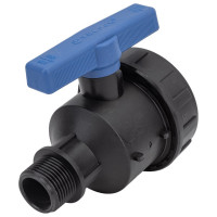 Компрессионный шаровой кран VALFEX ПНД НР/ВН резьба разборный 1"-1 1/4"Ду33 1210012100114