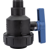 Компрессионный шаровой кран VALFEX ПНД НР/ВН резьба разборный 1"-1 1/4"Ду33 1210012100114