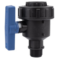 Компрессионный шаровой кран VALFEX ПНД НР/ВН резьба разборный 1"-1 1/4"Ду33 1210012100114