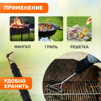 Щетка для барбекю и гриля СОКОЛ Комфорт средняя 62-0042