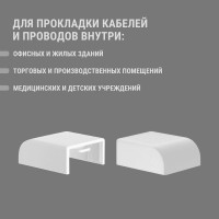 Заглушка кабельной трассы TDM ELECTRIC КМЗ, белый, 20х10 упаковка 4 шт SQ0411-0082