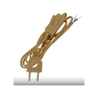 Шнур с выключателем и плоской вилкой с вырезом TDM ELECTRIC ШУ03В ШВВП 2x0,75мм2 2 м. бронза SQ1305-0023