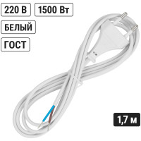 Шнур с плоской вилкой TDM ELECTRIC ШУ02 ШВВП 2x0,75мм2 1,7 м. белый SQ1305-0011