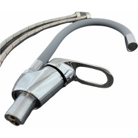 Смеситель для кухни Rainsberg с гибким силиконовым изливом, серый R3193F-5