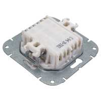 Механизм выключателя Bylectrica 2-клавишный, проходной, скрытая установка, серия ПРОВАНС, белый С(6+6) 10-3363