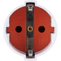 Розетка штепсельная рифленая с заземлением 16А 250B белая TDM ELECTRIC SQ1806-0211