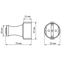Розетка штепсельная рифленая с заземлением 16А 250B белая TDM ELECTRIC SQ1806-0211