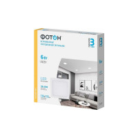 Светодиодный встраиваемый светильник ФОТОН квадратный CLI- 6W2700K-S 24717