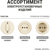 Ретро провод TDM ELECTRIC "Эко" 2x2,5 витой ГОСТ бежевый 20м SQ2801-0212