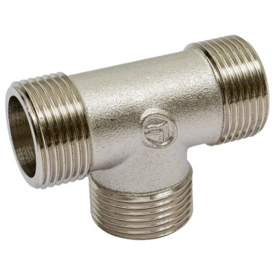 Тройник резьбовой DOUBLE-LIN латунный никелированный нр/нр/нр - 1" LL6135B (1")