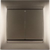 2-х клавишный выключатель TDM ELECTRIC Лама 10А бронза SQ1815-0702