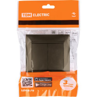 2-х клавишный выключатель TDM ELECTRIC Лама 10А бронза SQ1815-0702