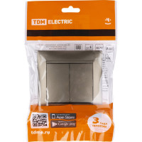 2-х клавишный выключатель TDM ELECTRIC Лама 10А бронза SQ1815-0702