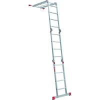 Профессиональная алюминиевая лестница-трансформер Новая Высота, ширина 400 мм, 2К башмаки, NV3320 4x4 3320404
