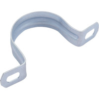 Оцинкованная скоба с двумя отверстиями Экопласт для трубы D32 мм, 100 шт. 43632