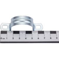 Оцинкованная скоба с двумя отверстиями Экопласт для трубы D32 мм, 100 шт. 43632