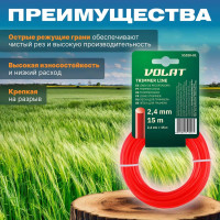 Леска 2.4 мм, 15 м, круглое сечение ВОЛАТ 51020-01
