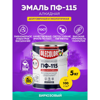 Эмаль OLECOLOR ПФ-115 бирюзовый, 5 кг 4300002443