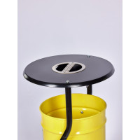 Урна уличная металлическая ПРОФМЕТСТИЛЬ желтая с пепельницей с креплением в асфальт 654