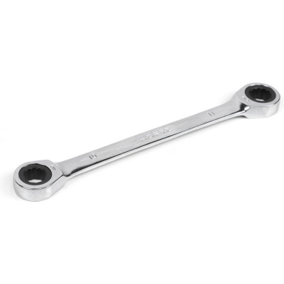 Двусторонний накидной ключ HORTZ 10х11 трещотка, хром HOR 118851