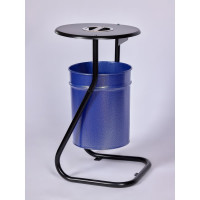 Урна уличная ПРОФМЕТСТИЛЬ металлическая, синий металлик, с пепельницей, с креплением в асфальт 655