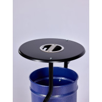 Урна уличная ПРОФМЕТСТИЛЬ металлическая, синий металлик, с пепельницей, с креплением в асфальт 655