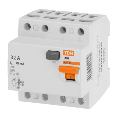 Устройство защитного отключения ВД1-63 4Р 32А 30мА TDM ELECTRIC SQ0203-0035