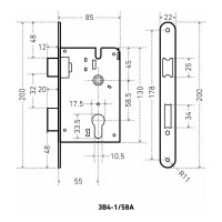 Врезной замок с ручками Аллюр ЗВ4-1/58A CP хром 7161